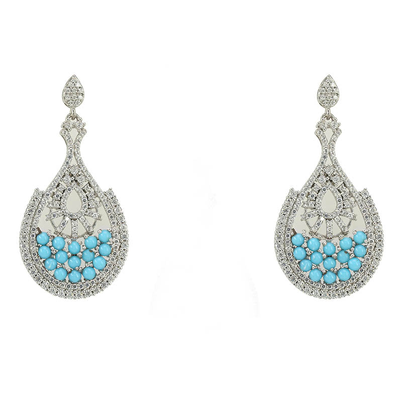 Turquoise Round Earrings