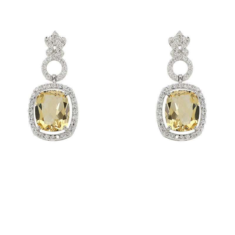 Citrine Cushion Earrings