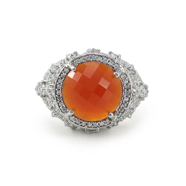 Red Onyx Round Rings