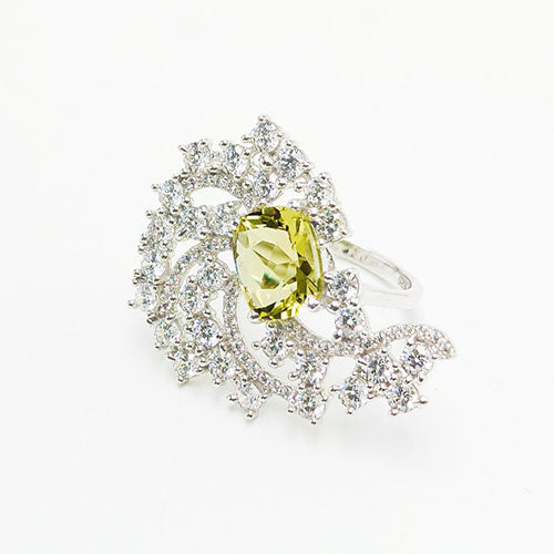 Lemon Quartz Cushion Rings