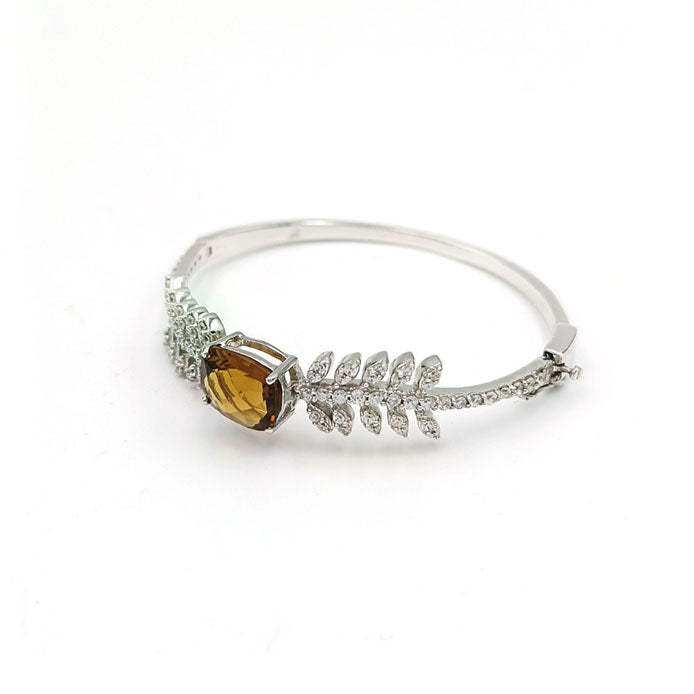 Beer Quartz Cushion Bangle
