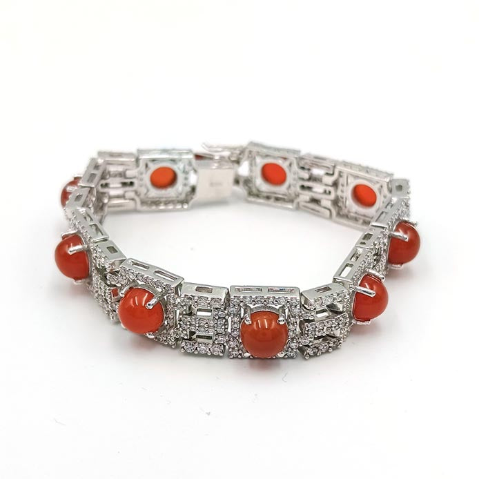 Red Onyx Round Bracelets