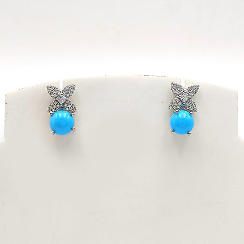Turquoise Round Earrings