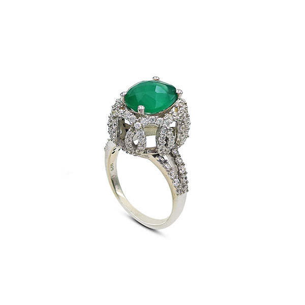 Green Onyx Oval Rings