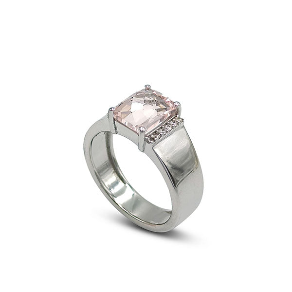 Rose Quartz Octagon Rings