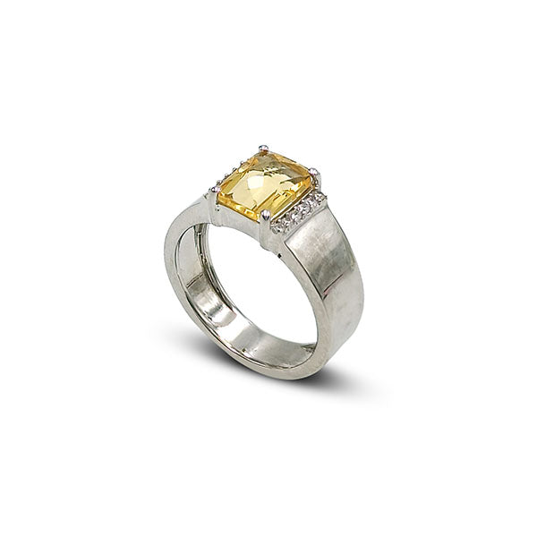 Citrine Octagon Rings