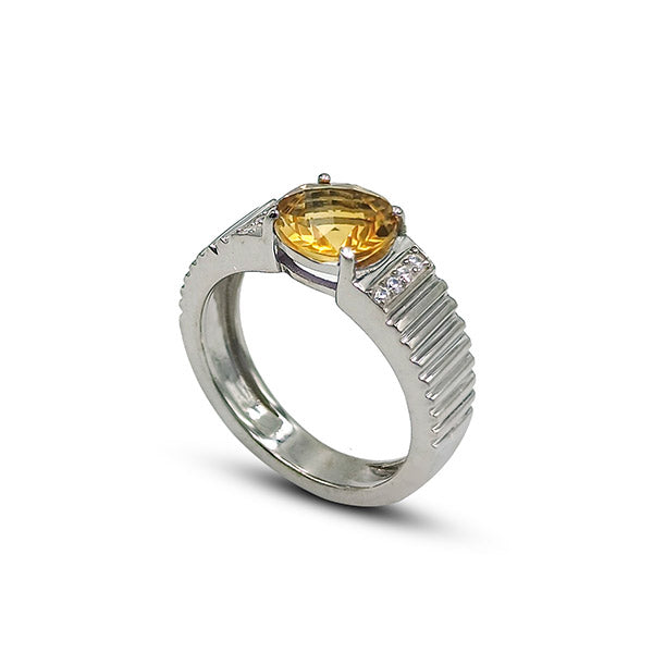 Citrine Round Rings