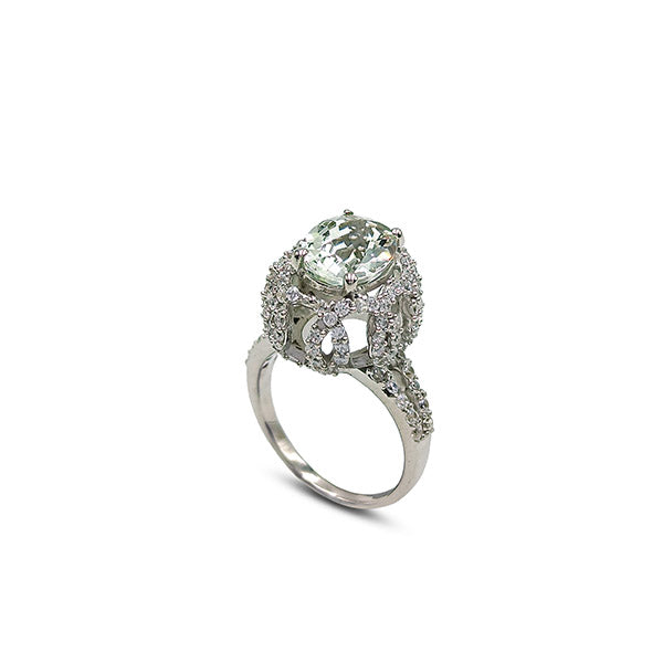 Prasiolite Oval Rings