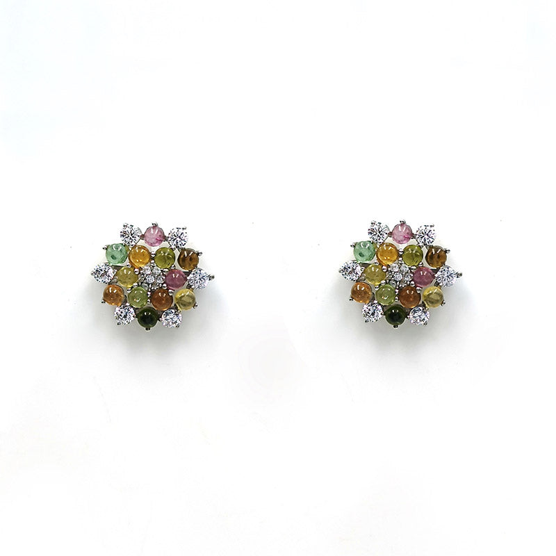 Tourmaline Multi Round Earrings