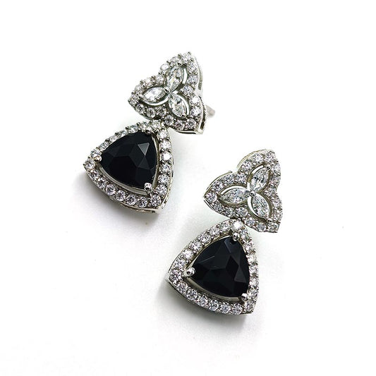 Blue Topaz Trinity Lace Earrings
