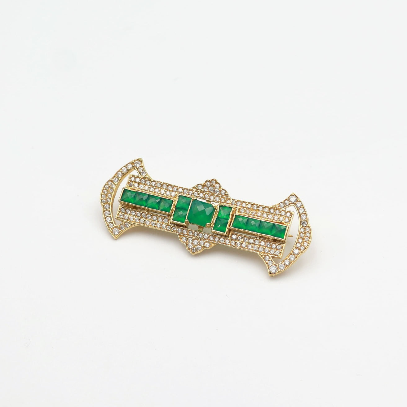 Blue Topaz Deco Bar Brooch