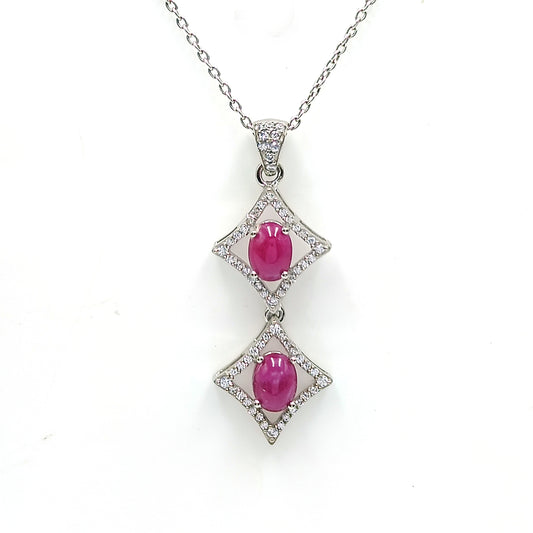 Ruby Diamond Link Earrings