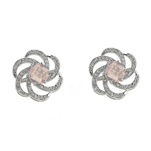 Rose Quartz Roundel Earrings