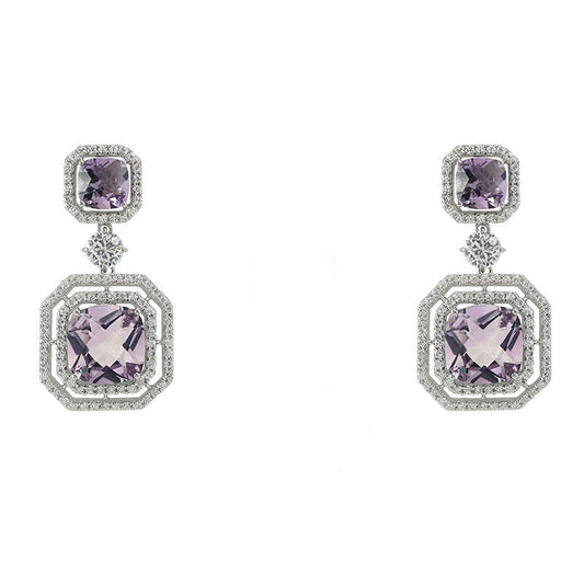 Amethyst Cushion Earrings