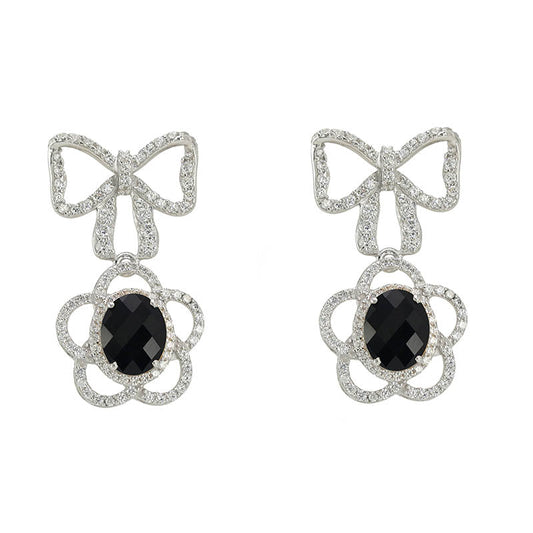 Black Onyx Oval Earrings