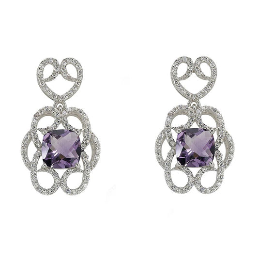 Amethyst Cushion Earrings