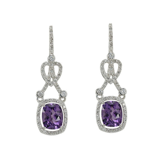 Amethyst Cushion Earrings