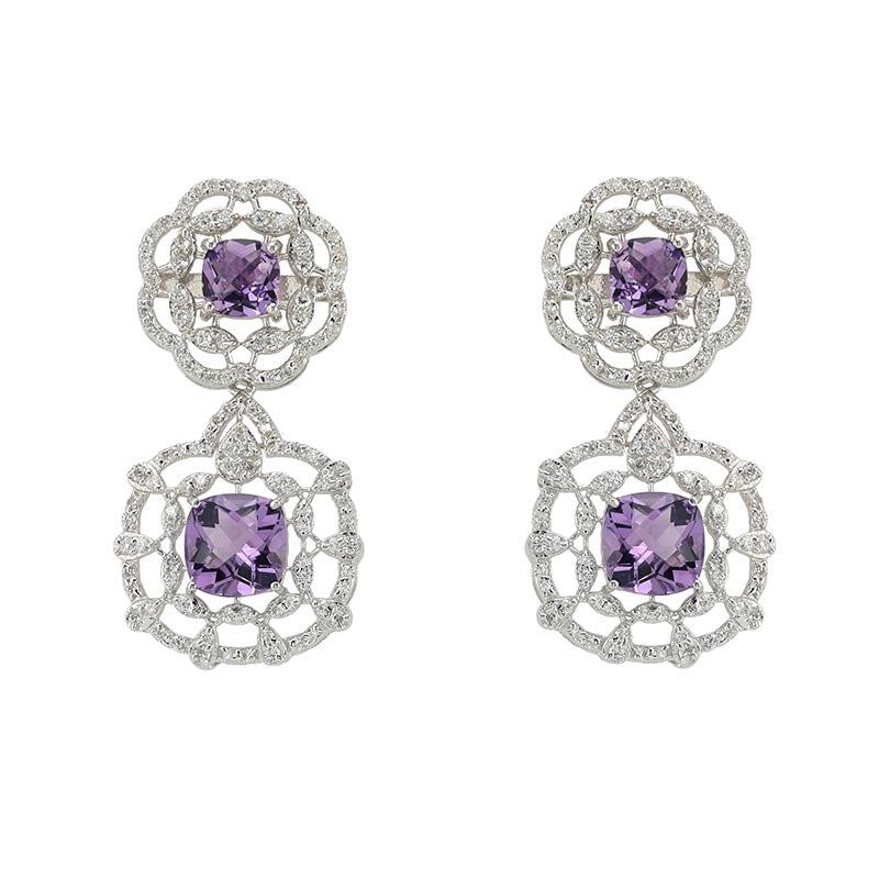Amethyst Cushion Earrings