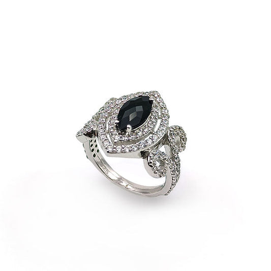 Black Spinel Marquise Rings