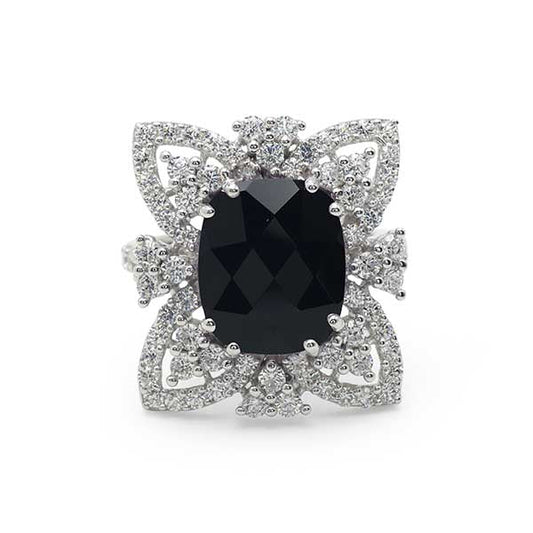Black Onyx Cushion Rings
