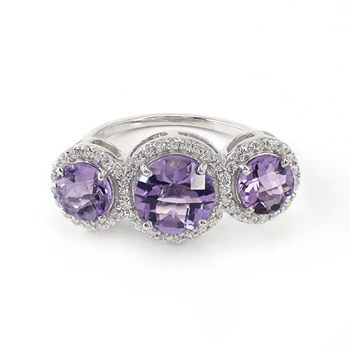 Amethyst Round Rings