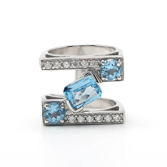 Blue Topaz Multi Shape Rings
