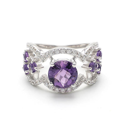 Amethyst Round Rings