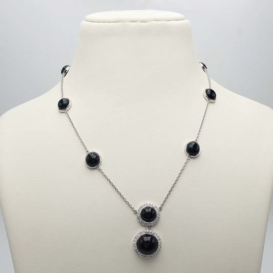 Black Onyx Round Necklace