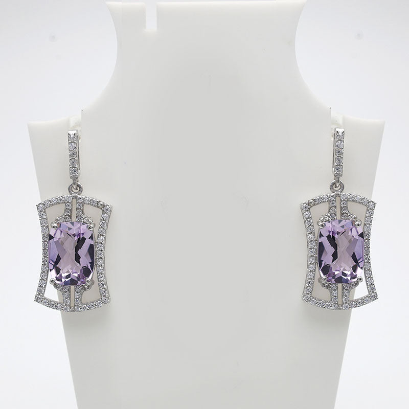 Amethyst Cushion Earrings
