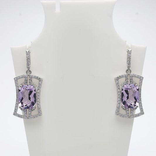 Amethyst Cushion Earrings
