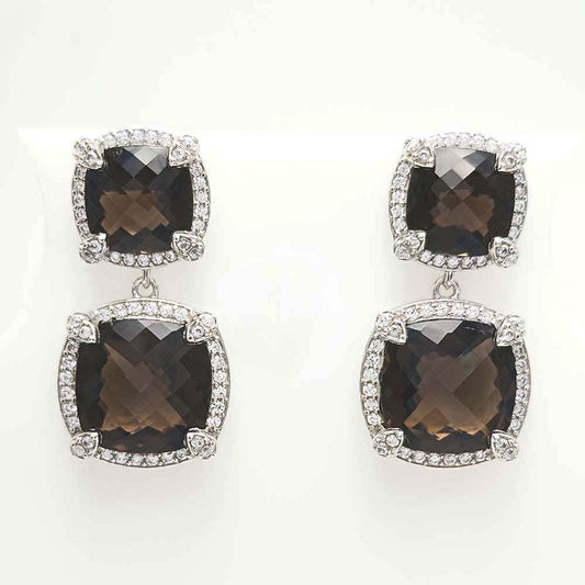 Smokey Quartz Sugarloaf Earrings