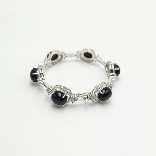 Black Onyx Oval Bangle