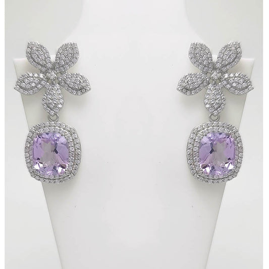 Amethyst Cushion Earrings