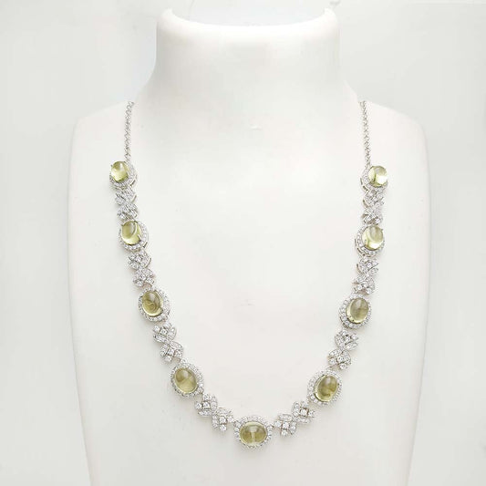 Lemon Quartz Oval Necklace