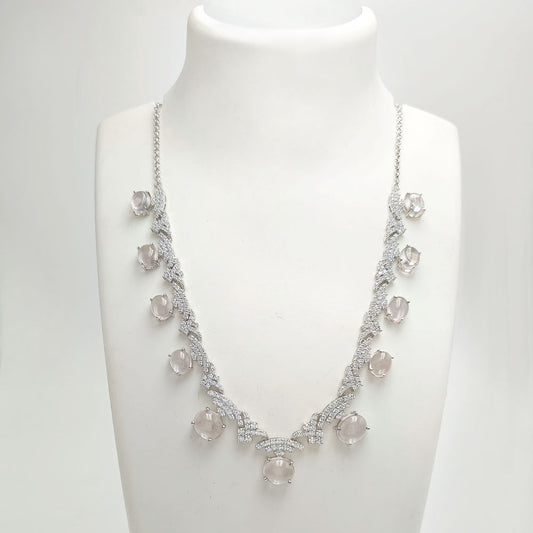 Rose Quartz Oval Necklace