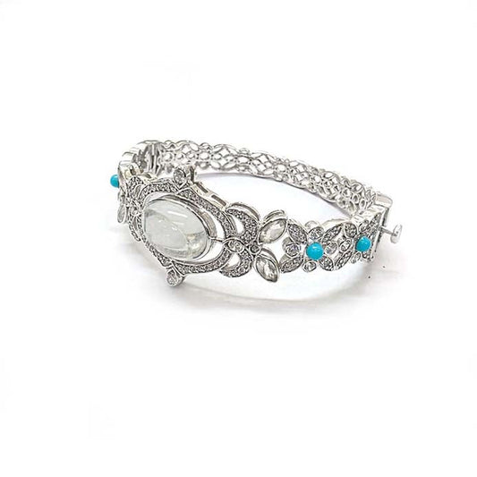 Blue Moonstone and Turquoise Multi Shape Bangle