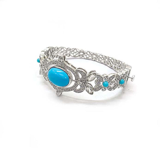 Turquoise and Blue Moonstone Multi Shape Bangle