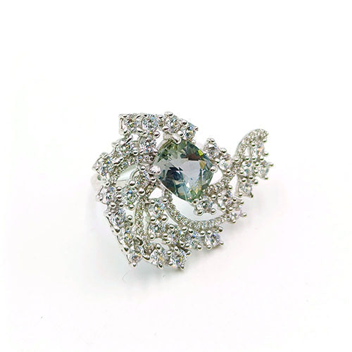 Prasiolite Cushion Rings