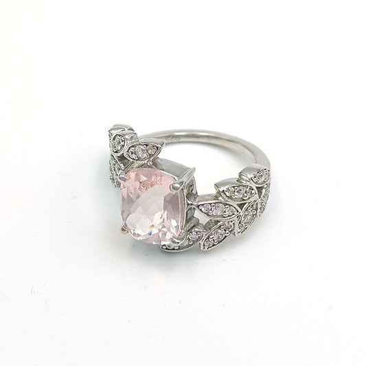 Rose Quartz Cushion Rings