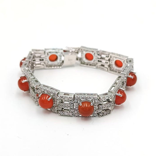 Red Onyx Round Bracelets