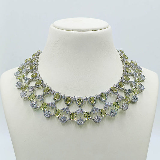 Lemon Quartz Oval Necklace