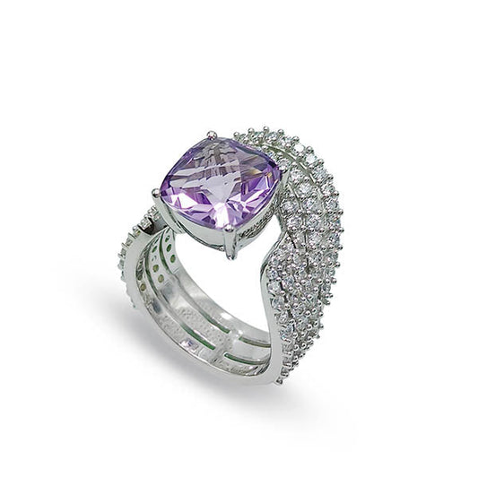 Amethyst Cushion Rings