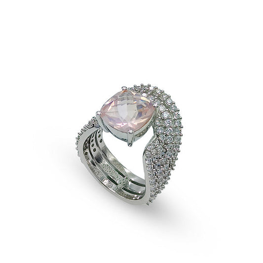 Rose Quartz Cushion Rings