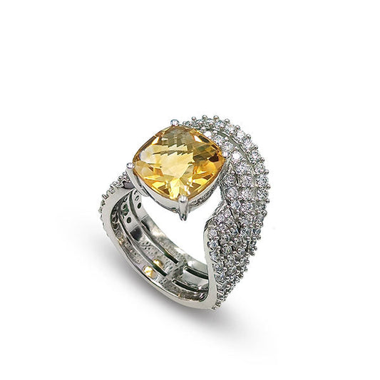 Citrine Cushion Rings