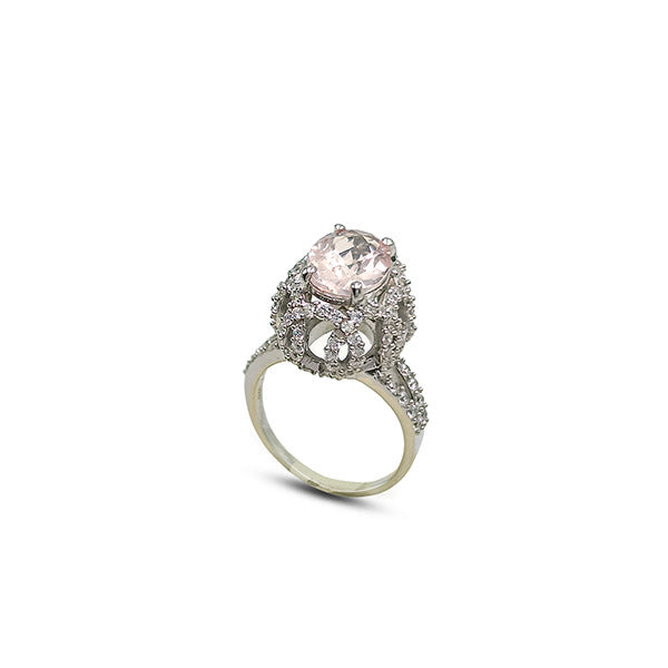 Rose Quartz Oval Rings