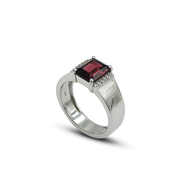 Garnet Octagon Rings