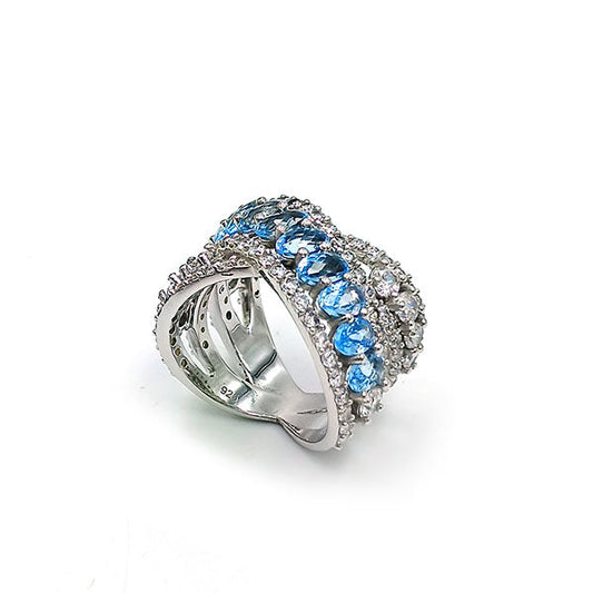 Blue Topaz Oval Rings