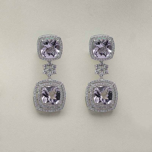 Amethyst Cushion Earrings