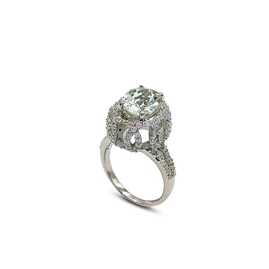 Prasiolite Oval Rings