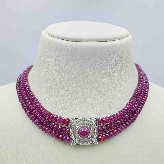 Ruby Beads Bati Necklace